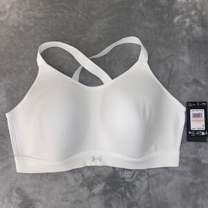 Under Armour White Sports Bra Crossback Full Support Plus Size 2X NWT